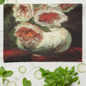 Vaas met Pioenrozen van Vincent van Gogh Theedoek (Gevouwen)