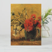 vaas met rode en witte anjers, van Gogh (Staand voorkant)