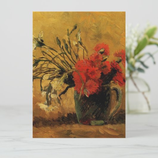 vaas met rode en witte anjers, van Gogh (Staand voorkant)