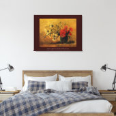 vaas met rode en witte anjers, van Gogh Canvas Afdruk (Insitu (Slaapkamer))