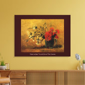 vaas met rode en witte anjers, van Gogh Canvas Afdruk (Insitu (Woonkamer))