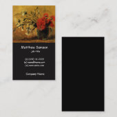 Vaas met rode en witte anjers visitekaartje (Voorkant / Achterkant)