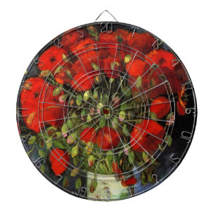 Vaas met rode klaprozen door Vincent van Gogh Dartbord