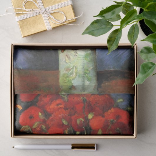 Vaas met rode klaprozen door Vincent van Gogh Tissuepapier (Geschenk)