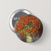 Vaas met rode klaprozen van Vincent van Gogh Ronde Button 5,7 Cm (Voorkant /achterkant)