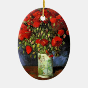 Vaas met rode klaprozen Vincent van Gogh Keramisch Ornament