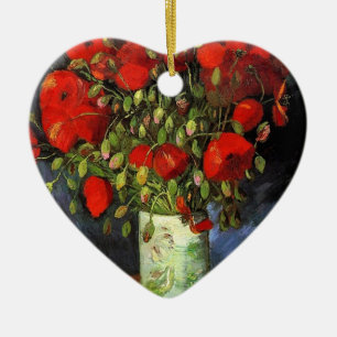 Vaas met rode klaprozen Vincent van Gogh Keramisch Ornament