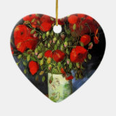 Vaas met rode klaprozen Vincent van Gogh Keramisch Ornament (Achterkant)