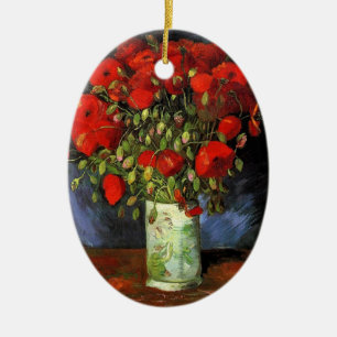 Vaas met rode klaprozen Vincent van Gogh Keramisch Ornament
