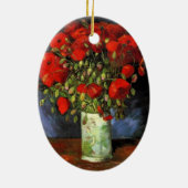 Vaas met rode klaprozen Vincent van Gogh Keramisch Ornament (Achterkant)