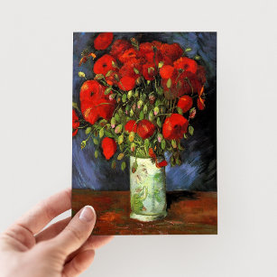 Vaas met rode papavers   Vincent Van Gogh Briefkaart
