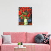 Vaas met rode papavers | Vincent van Gogh Canvas Afdruk (Insitu (Woonkamer))