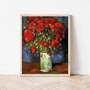 Vaas met rode papavers Vincent Van Gogh Poster