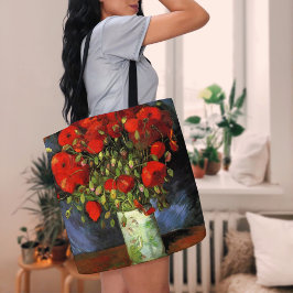 Vaas met rode papavers | Vincent van Gogh Tote Bag