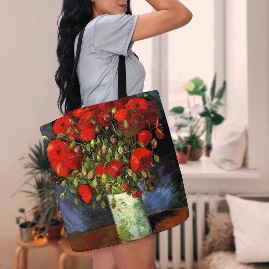 Vaas met rode papavers | Vincent van Gogh Tote Bag