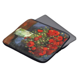 Vaas met Rode Poppies door Vincent van Gogh. Laptop Sleeve