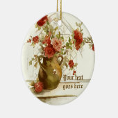 Vaas met rode rozen  waterverf ornament (Rechts)