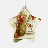 Vaas met rode rozen  waterverf ornament (Rechts)