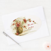  vaas met rode rozen waterverf sticker (Envelop)