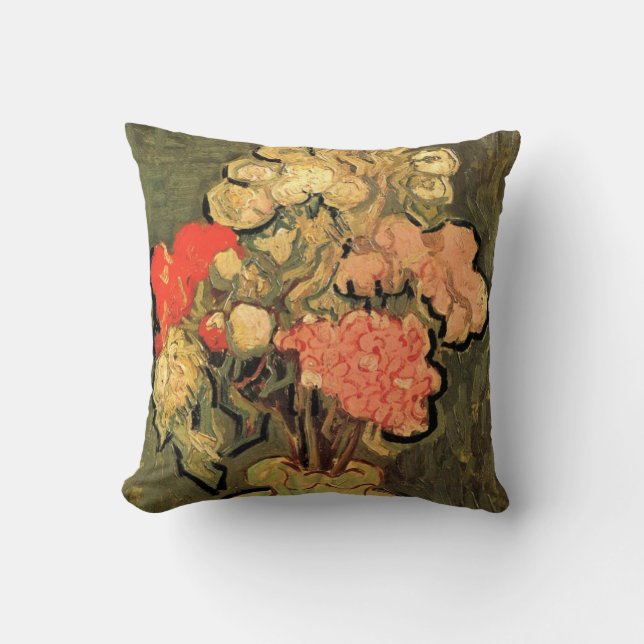 Vaas met Rose Mallows door Vincent van Gogh Kussen (Voorkant)