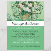 Vaas met roze rozen, Van Gogh, Antiekzaak Flyer (Voorkant)