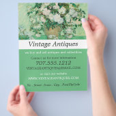 Vaas met roze rozen, Van Gogh, Antiekzaak Flyer (Hand)