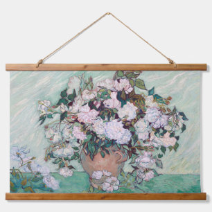 Vaas met roze rozen, Van Gogh Hangend Wandkleed
