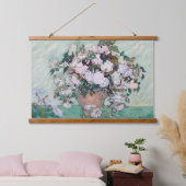 Vaas met roze rozen, Van Gogh Hangend Wandkleed (Slaapkamer)