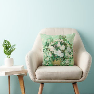 Vaas met roze rozen, Vincent Van Gogh Kussen