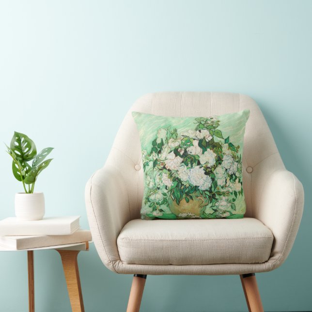 Vaas met roze rozen, Vincent Van Gogh Kussen (Stoel)