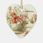 Vaas met roze rozen  waterverf ornament (Rechts)