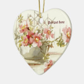 Vaas met roze rozen  waterverf ornament (Links)