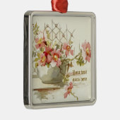 Vaas met roze rozen  waterverf ornament (Rechts)