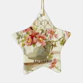 Vaas met roze rozen  waterverf ornament (Rechts)