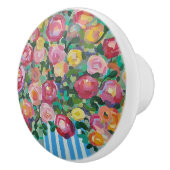 Vaas met rozen Keramische trek Knop (Rechts)