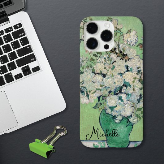 Vaas met Rozen Monogram Van Gogh Case-Mate iPhone Case