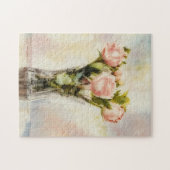 Vaas met rozen Mooie bloem Bloemige puzzel (Horizontaal)