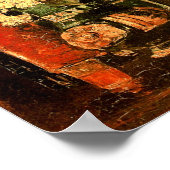 Vaas met Rozen van anjers en flesje Van Gogh Fine Poster (Hoek)