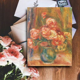 Vaas met Rozen van Auguste Renoir Art Briefkaart