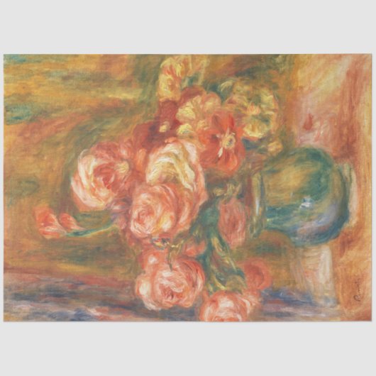 Vaas met Rozen van Auguste Renoir Art Tissuepapier (Voorkant)