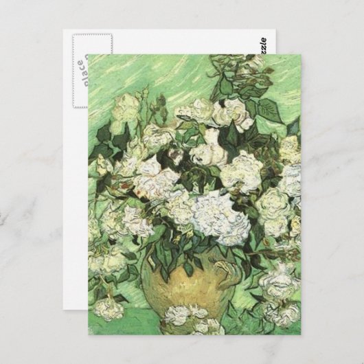 Vaas met Rozen - Van Gogh Briefkaart (Voorkant / Achterkant)