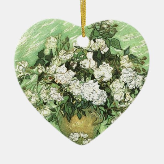 Vaas met Rozen - Van Gogh Keramisch Ornament (Voorkant)