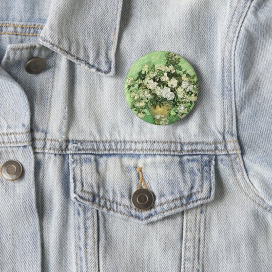 Vaas met Rozen - Van Gogh Ronde Button 5,7 Cm (In situ)