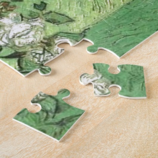 Vaas met Rozen - Van Gogh schilderende kunst  Legpuzzel (Zijkant)
