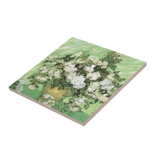 Vaas met Rozen - Van Gogh Tegeltje (Zijkant)