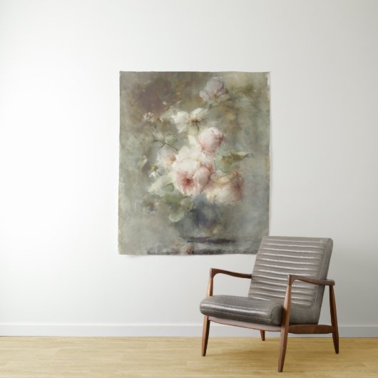 Vaas met rozen van Margaretha Roosenboom Wandkleed (In situ)