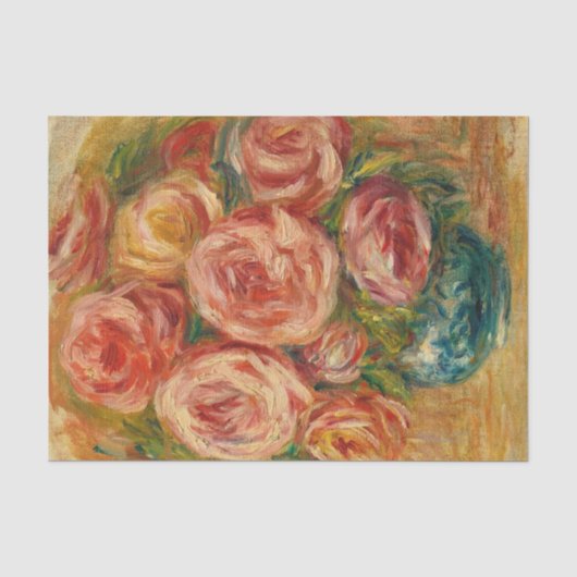 Vaas met rozen van Renoir Tissuepapier (Voorkant)
