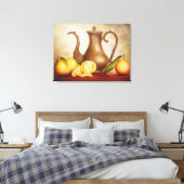 Vaas met sinaasappels canvas afdruk (Insitu (Slaapkamer))