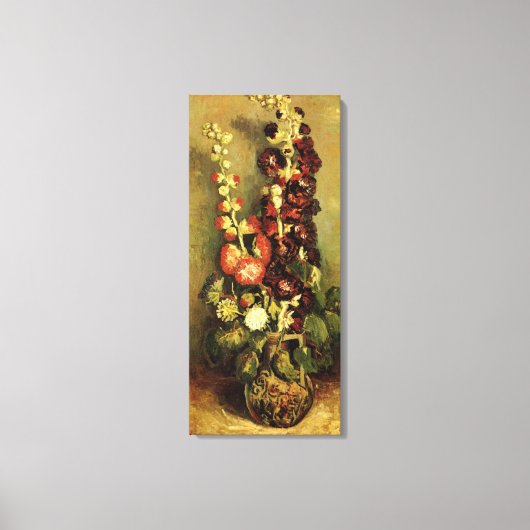 Vaas met stokrozen door Vincent van Gogh Canvas Afdruk (Voorkant)