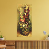 Vaas met stokrozen door Vincent van Gogh Canvas Afdruk (Insitu (Woonkamer))